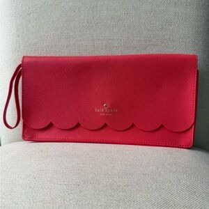 Kate Spade Vibrant Coral Wristlet Clutch